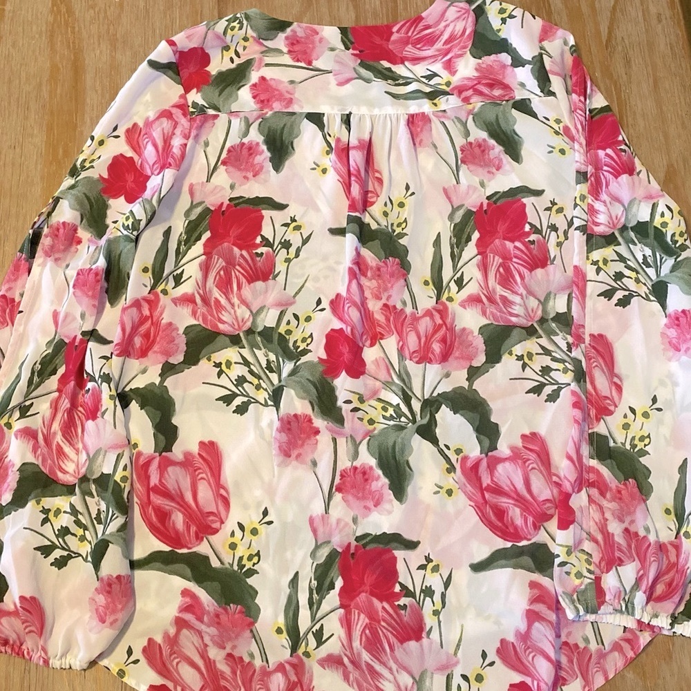 INC Floral Split-Sleeve Pull-Over Blouse - Picture 7 of 7